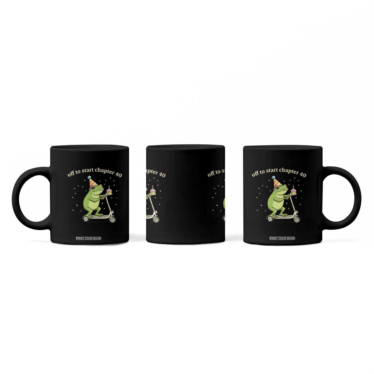 Off To Start Chapter 40 Coffee Mug Funny Frog Scooter 40th Birthday Gift TS12 Print Your Wear