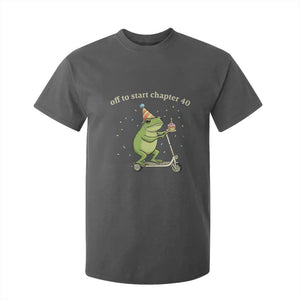 Off To Start Chapter 40 T Shirt For Kid Funny Frog Scooter 40th Birthday Gift TS12 Dark Heather Print Your Wear
