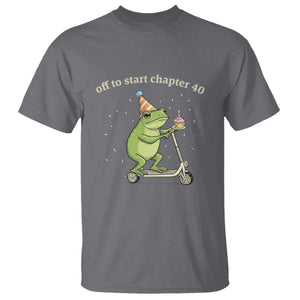 Off To Start Chapter 40 T Shirt Funny Frog Scooter 40th Birthday Gift TS12 Charcoal Print Your Wear
