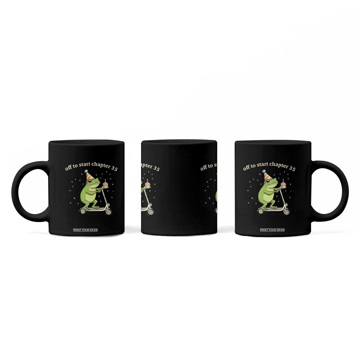 Off To Start Chapter 35 Coffee Mug Funny Frog Scooter 35th Birthday Gift TS12 Print Your Wear