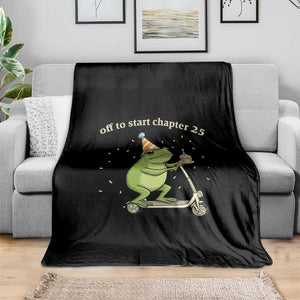 Off To Start Chapter 25 Throw Blanket Funny Frog Scooter 25th Birthday Gift TS12 Print Your Wear