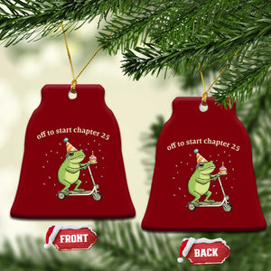 Off To Start Chapter 25 Ceramic Ornament Funny Frog Scooter 25th Birthday Gift TS12 Print Your Wear