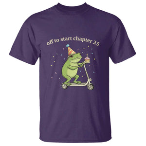 Off To Start Chapter 25 T Shirt Funny Frog Scooter 25th Birthday Gift TS12 Purple Print Your Wear