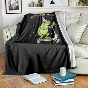 Off To Start Chapter 21 Throw Blanket Funny Frog Scooter 21st Birthday Gift TS12 Print Your Wear