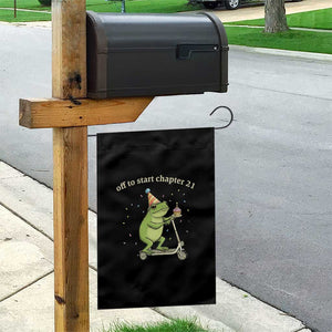 Off To Start Chapter 21 Garden Flag Funny Frog Scooter 21st Birthday Gift TS12 Print Your Wear
