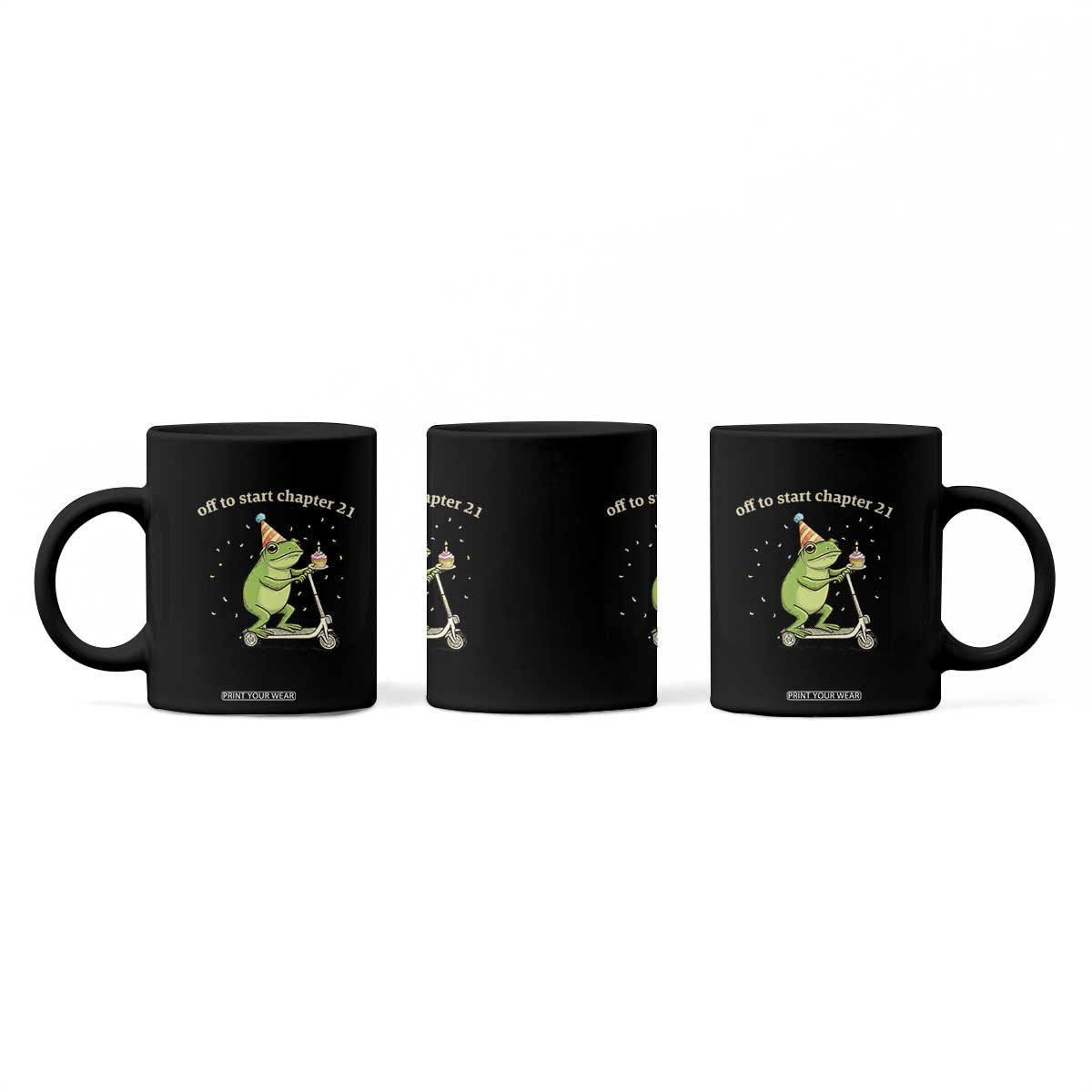 Off To Start Chapter 21 Coffee Mug Funny Frog Scooter 21st Birthday Gift TS12 Print Your Wear