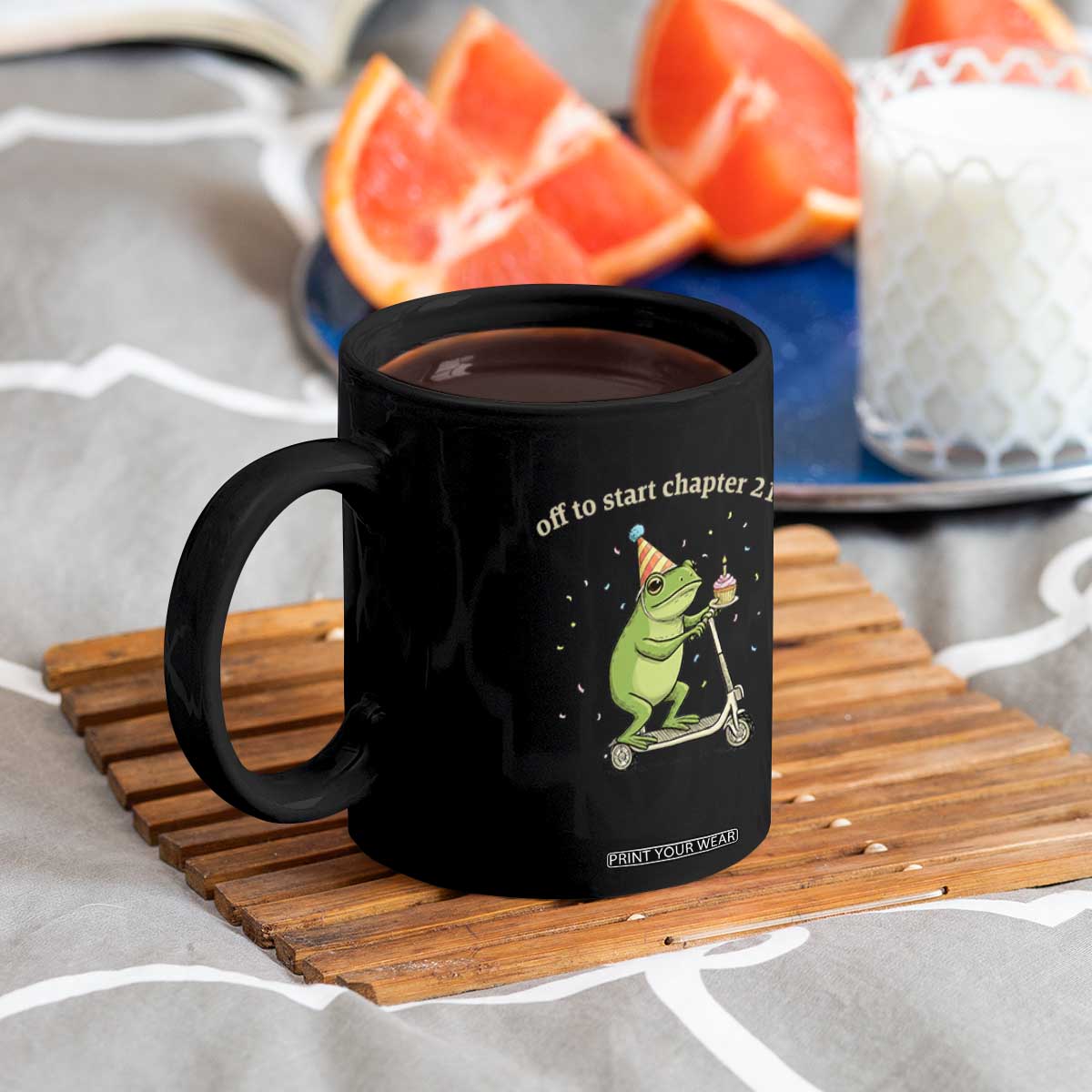 Off To Start Chapter 21 Coffee Mug Funny Frog Scooter 21st Birthday Gift TS12 Print Your Wear