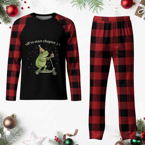 Off To Start Chapter 21 Plaid Pajama Set Funny Frog Scooter 21st Birthday Gift TS12 Buffalo Plaid Print Your Wear