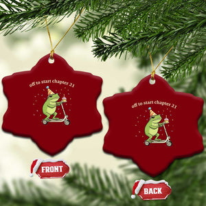 Off To Start Chapter 21 Ceramic Ornament Funny Frog Scooter 21st Birthday Gift TS12 Print Your Wear