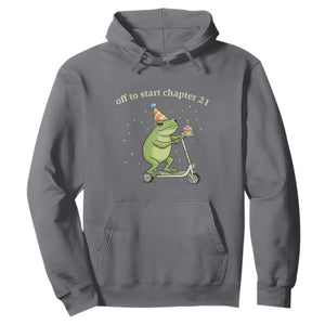 Off To Start Chapter 21 Hoodie Funny Frog Scooter 21st Birthday Gift TS12 Charcoal Print Your Wear