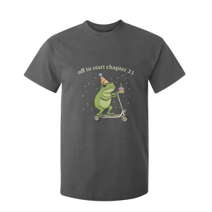 Off To Start Chapter 21 T Shirt For Kid Funny Frog Scooter 21st Birthday Gift TS12 Dark Heather Print Your Wear