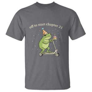 Off To Start Chapter 21 T Shirt Funny Frog Scooter 21st Birthday Gift TS12 Charcoal Print Your Wear