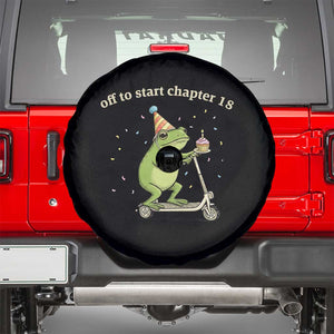 Off To Start Chapter 18 Spare Tire Cover Funny Frog Scooter 18th Birthday Gift TS12 Black Print Your Wear