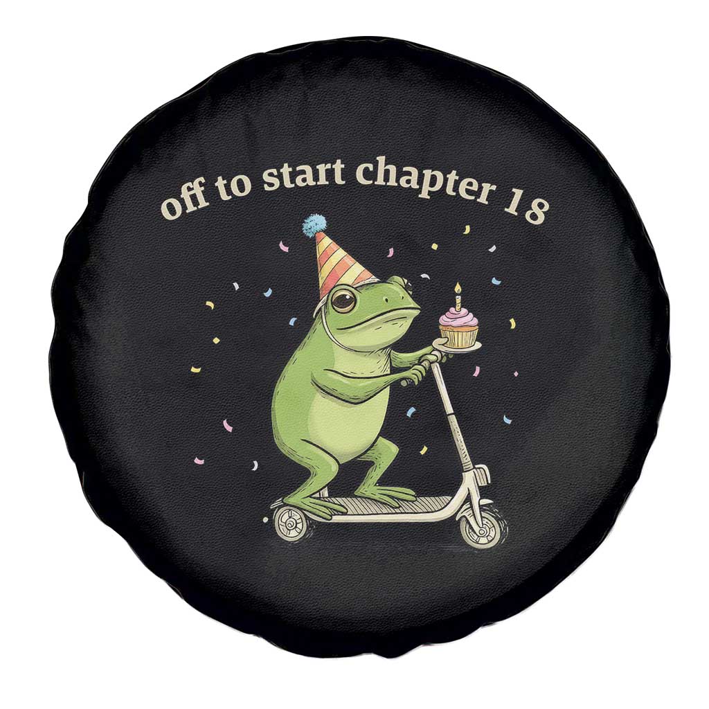 Off To Start Chapter 18 Spare Tire Cover Funny Frog Scooter 18th Birthday Gift TS12 Print Your Wear