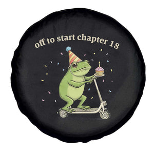 Off To Start Chapter 18 Spare Tire Cover Funny Frog Scooter 18th Birthday Gift TS12 Print Your Wear