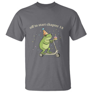 Off To Start Chapter 18 T Shirt Funny Frog Scooter 18th Birthday Gift TS12 Charcoal Print Your Wear