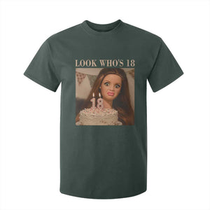 Look Who's 18 T Shirt For Kid Funny Birthday Doll Face Meme TS12 Dark Forest Green Print Your Wear