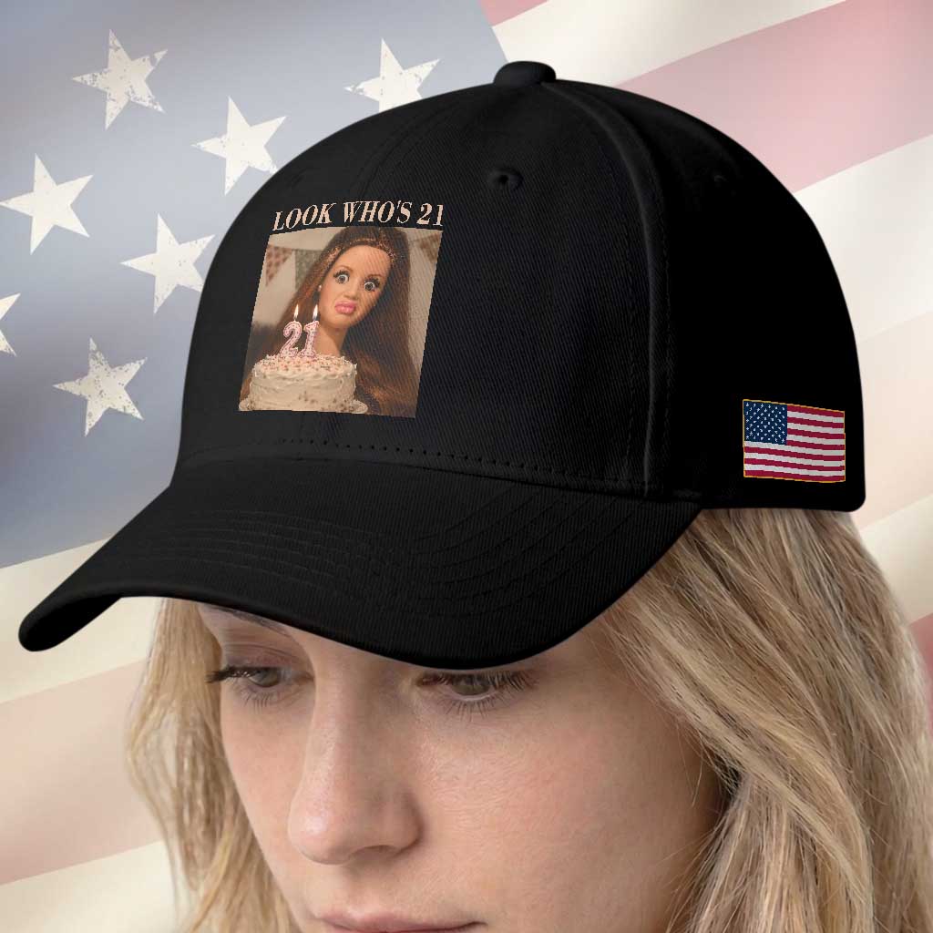 Look Who's 21 Baseball Cap Funny Birthday Doll Face Meme TS12 Print Your Wear