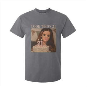 Look Who's 21 T Shirt For Kid Funny Birthday Doll Face Meme TS12 Charcoal Print Your Wear