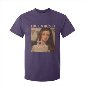 Look Who's 21 T Shirt For Kid Funny Birthday Doll Face Meme TS12 Purple Print Your Wear