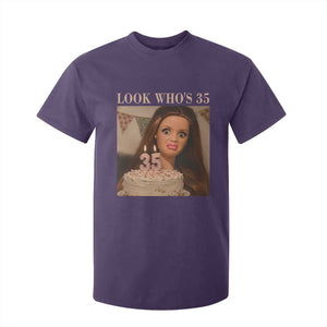 Look Who's 35 T Shirt For Kid Funny Birthday Doll Face Meme TS12 Purple Print Your Wear