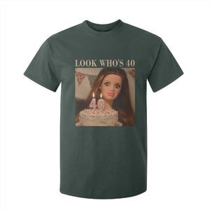Look Who's 40 T Shirt For Kid Funny Birthday Doll Face Meme TS12 Dark Forest Green Print Your Wear