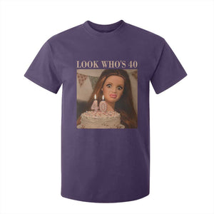 Look Who's 40 T Shirt For Kid Funny Birthday Doll Face Meme TS12 Purple Print Your Wear