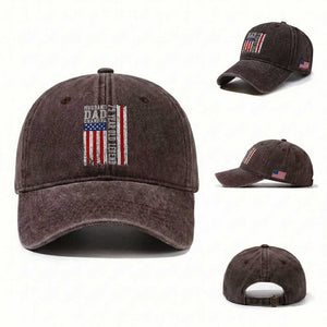 Husband Dad Grandpa 75 Year Old Legend Washed Cotton Baseball Cap American Flag Birthday Gift TS12 Washed Cap Universal Fit Dark Brown Print Your Wear