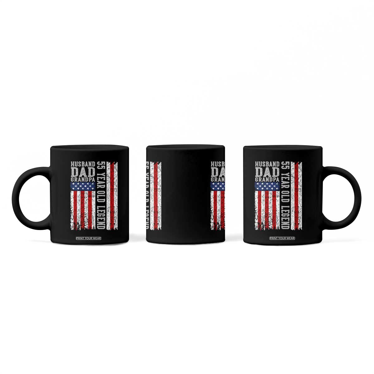 Husband Dad Grandpa 55 Year Old Legend Coffee Mug American Flag Birthday Gift TS12 Print Your Wear
