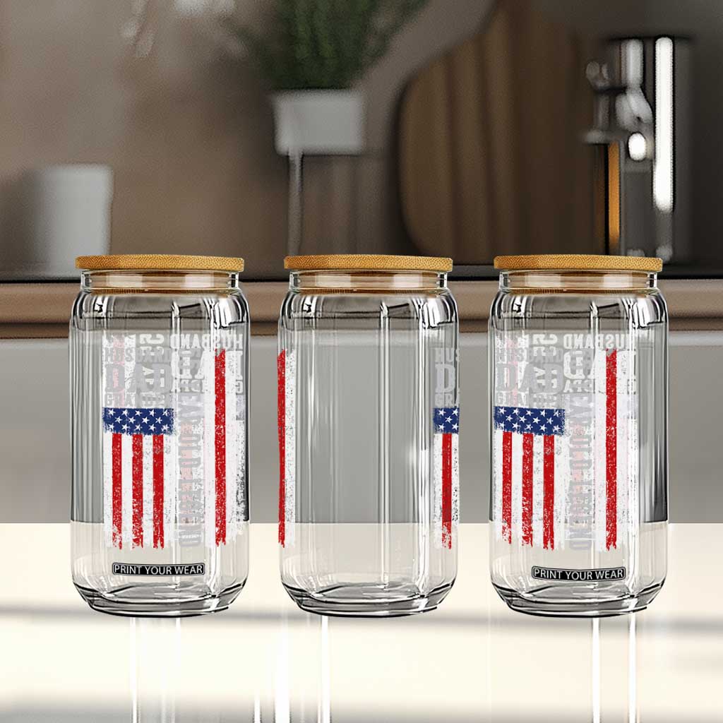 Husband Dad Grandpa 55 Year Old Legend Glass Can American Flag Birthday Gift TS12 Print Your Wear