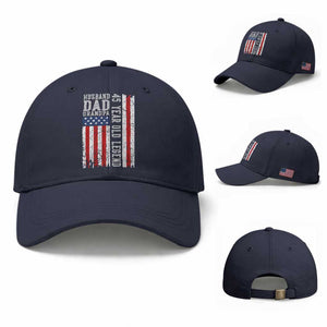 Husband Dad Grandpa 45 Year Old Legend Baseball Cap American Flag Birthday Gift TS12 Baseball Cap Universal Fit Navy Print Your Wear