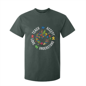 Special Education Teacher Autism T Shirt For Kid Teach Accept Understand Love TS12 Dark Forest Green Print Your Wear