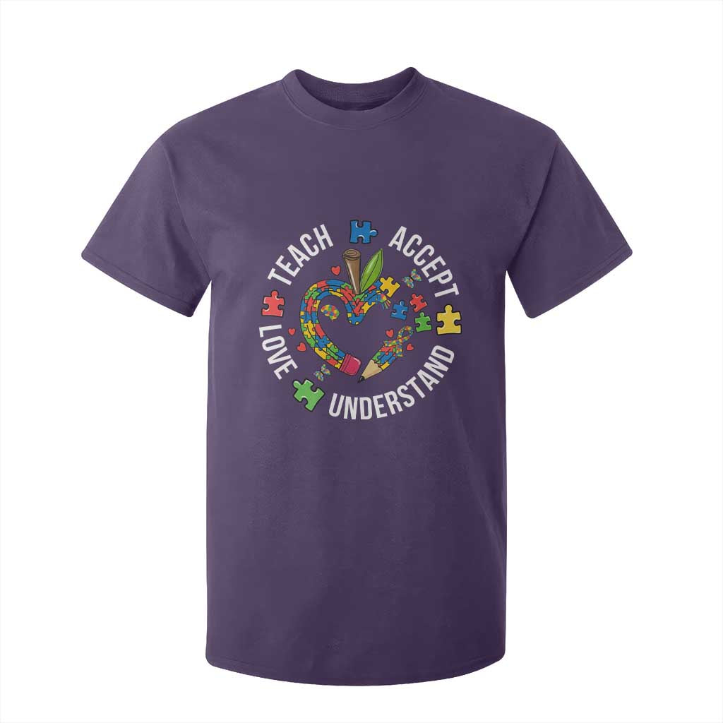 Special Education Teacher Autism T Shirt For Kid Teach Accept Understand Love TS12 Purple Print Your Wear