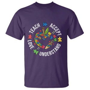 Special Education Teacher Autism T Shirt Teach Accept Understand Love TS12 Purple Print Your Wear