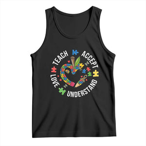 Special Education Teacher Autism Tank Top Teach Accept Understand Love TS12 Black Print Your Wear