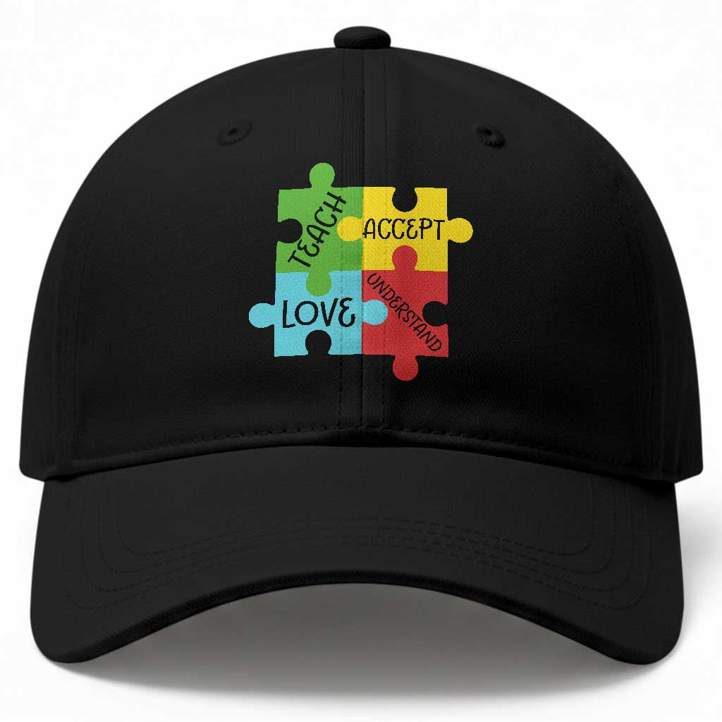 Special Ed Educator Autism Support Baseball Cap Teach Accept Understand Love TS12 Print Your Wear