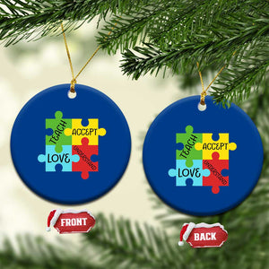 Special Ed Educator Autism Support Ceramic Ornament Teach Accept Understand Love TS12 1pc Blue Print Your Wear