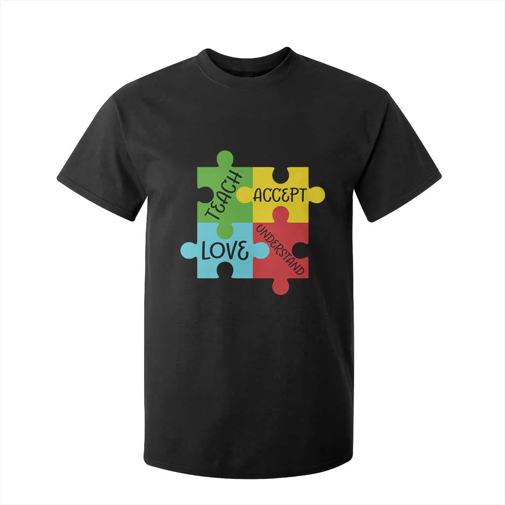 Special Ed Educator Autism Support T Shirt For Kid Teach Accept Understand Love TS12 Black Print Your Wear
