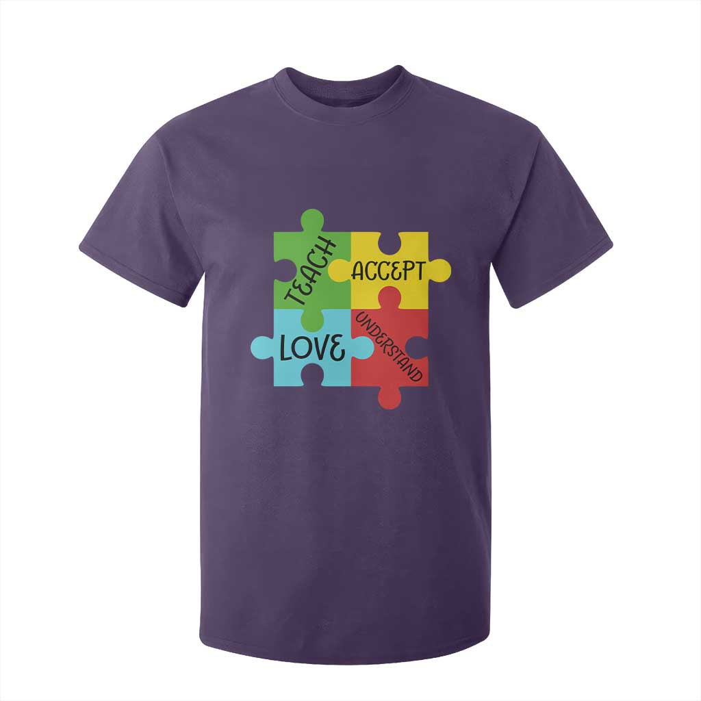 Special Ed Educator Autism Support T Shirt For Kid Teach Accept Understand Love TS12 Purple Print Your Wear