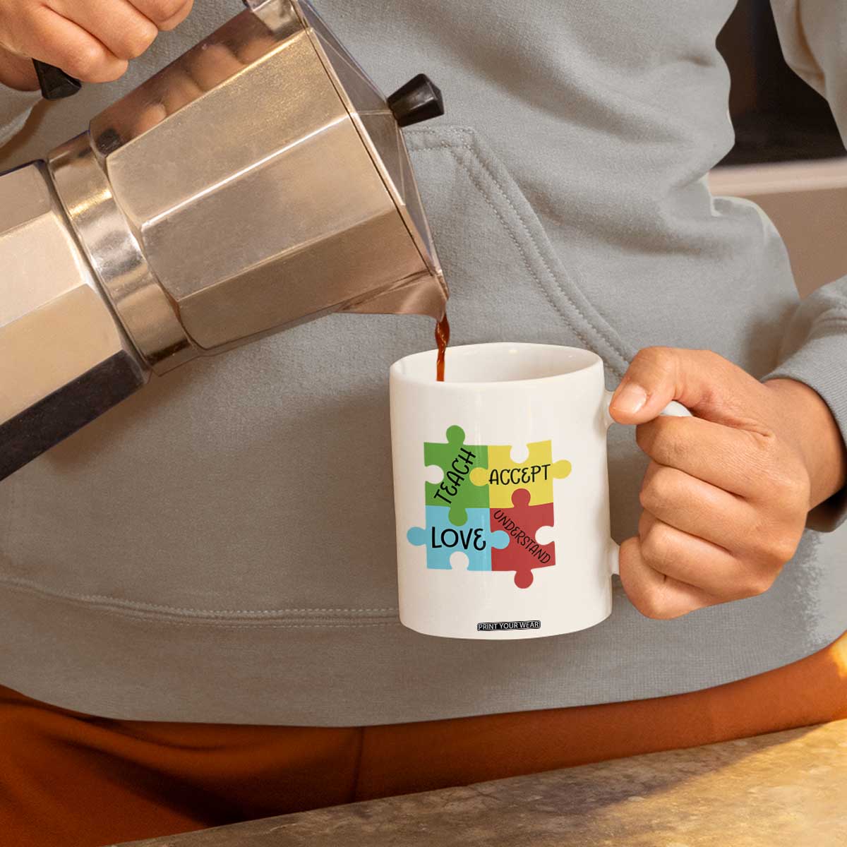 Special Ed Educator Autism Support Coffee Mug Teach Accept Understand Love TS12 Print Your Wear