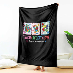 Autism Acceptance Support Throw Blanket Teach Accept Love TS12 Print Your Wear