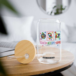 Autism Acceptance Support Glass Can Teach Accept Love TS12 Print Your Wear