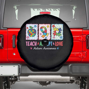 Autism Acceptance Support Spare Tire Cover Teach Accept Love TS12 Black Print Your Wear