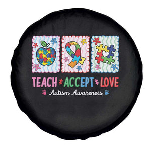 Autism Acceptance Support Spare Tire Cover Teach Accept Love TS12 Print Your Wear
