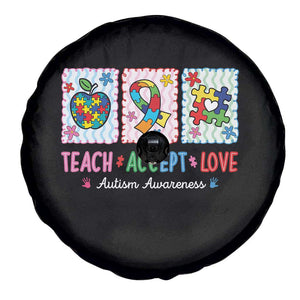Autism Acceptance Support Spare Tire Cover Teach Accept Love TS12 Print Your Wear