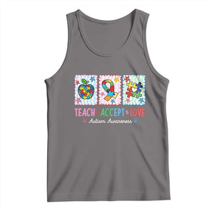 Autism Acceptance Support Tank Top Teach Accept Love TS12 Deep Heather Print Your Wear