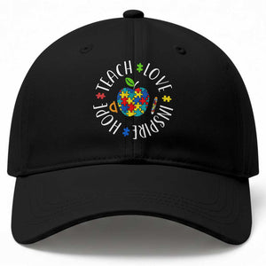 Autism Acceptance Teacher Baseball Cap Teach Love Hope Inspire TS12 Print Your Wear
