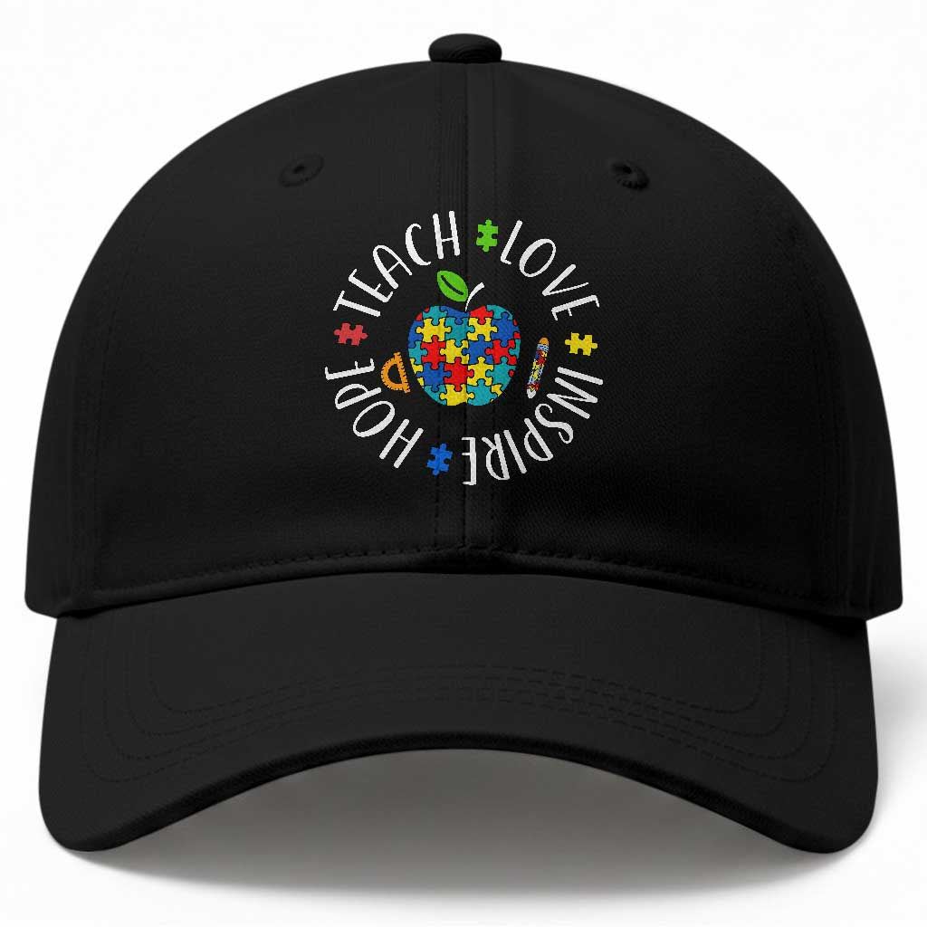 Autism Acceptance Teacher Baseball Cap Teach Love Hope Inspire TS12 Print Your Wear