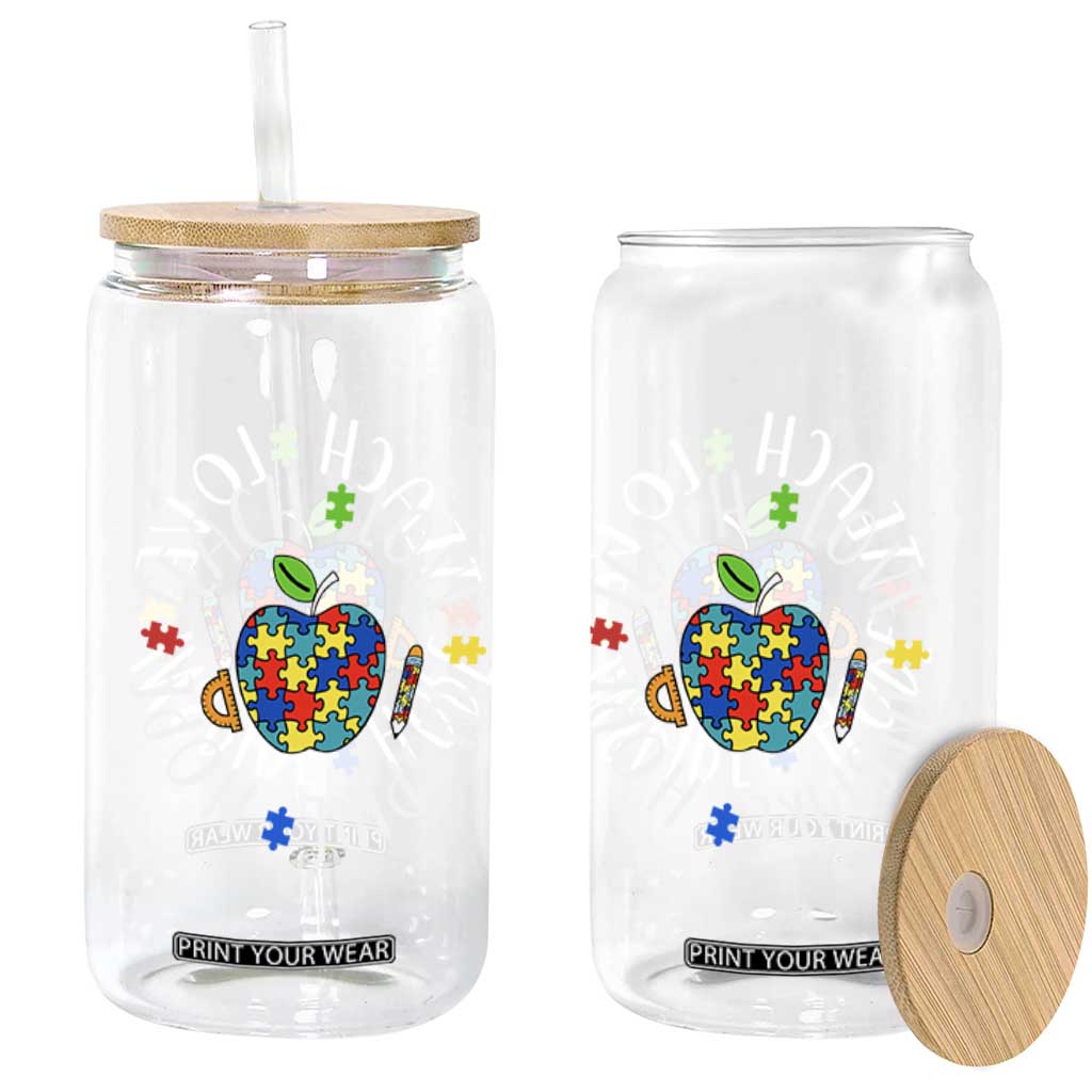 Autism Acceptance Teacher Glass Can Teach Love Hope Inspire TS12 Print Your Wear