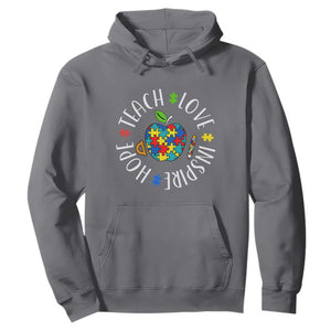 Autism Acceptance Teacher Hoodie Teach Love Hope Inspire TS12 Charcoal Print Your Wear